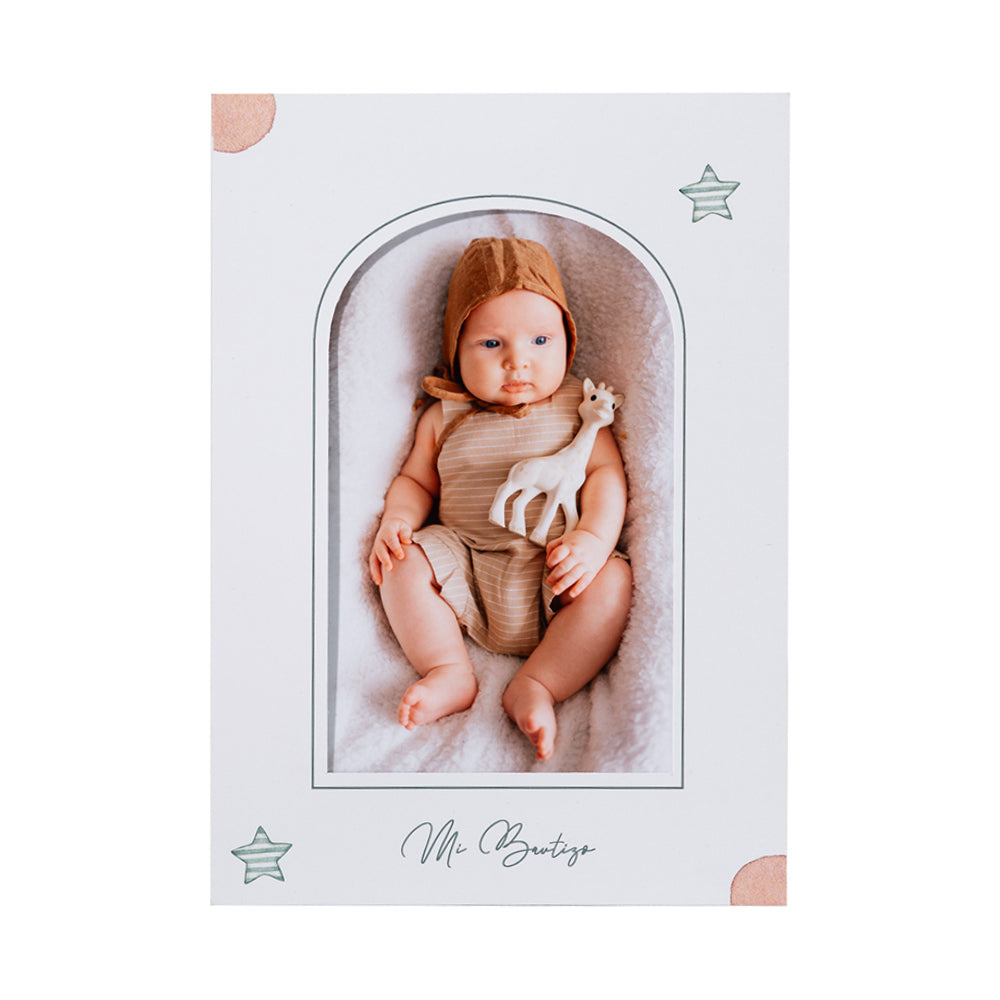 Tarjeta recordatorio para Bautizo - Modelo Ventana