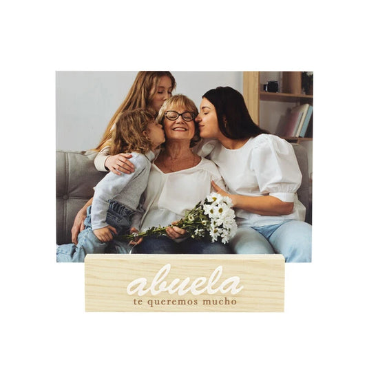 Portafotos con pieza acrílica personalizable
