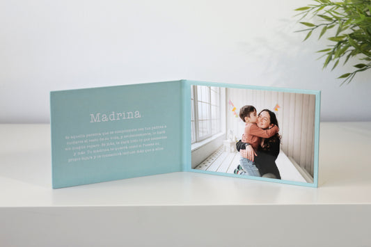 Tarjeta emotiva para madrinas de Bautizos